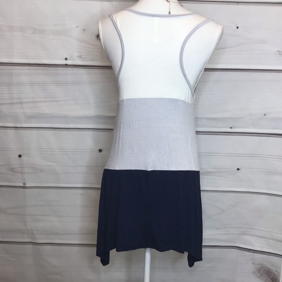 Emerald Color Block Tank Dress Short - Picture 2 of 2